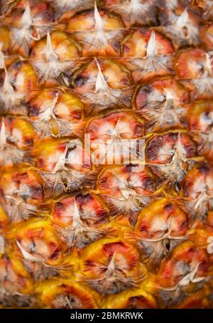 Ripe pineapple skin texture, exotic fruit background Stock Photo