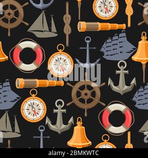 Seamless pattern with symbols and items. Stock Vector