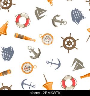 Seamless pattern with symbols and items. Stock Vector