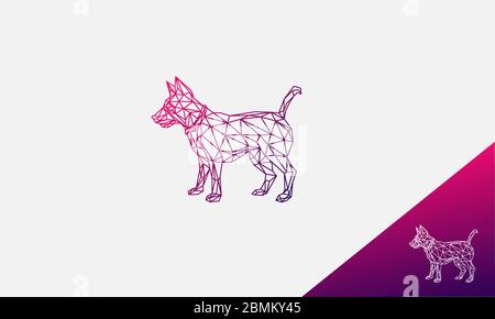 dog logo design . abstract line forming a dog . vector illustration Stock Vector