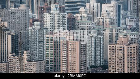 office building exterior and cityscape in Shanghai Stock Photo