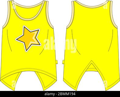 Girls fit shirt model textile pattern yellow Stock Vector