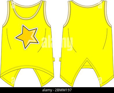 Girls fit shirt model textile pattern yellow Stock Vector