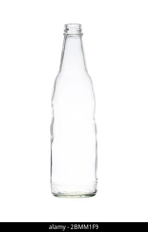 Empty Glass bottle isolated on white with clipping path Stock Photo