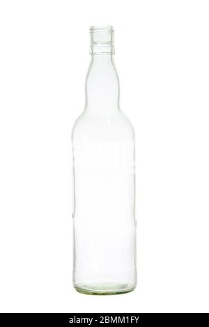 Empty Glass bottle isolated on white with clipping path Stock Photo