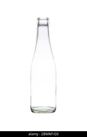 Empty Glass bottle isolated on white with clipping path Stock Photo