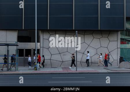 Madrid, Spain, 5 th May 2020. View of a  street of Chamberi quarter. Madrid city, Spain. Credit: Enrique Davó Stock Photo