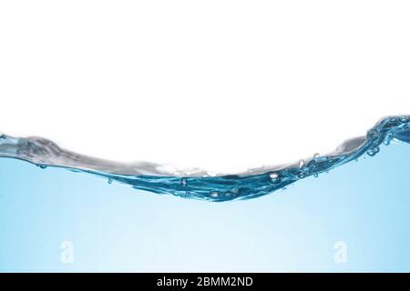 Clean light blue water wave isolated on white background Stock Photo