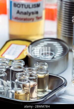 Botulism samples in laboratory, conceptual image Stock Photo