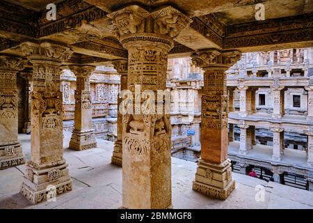 India, Gujarat, Patan, Rani-Ki Vav stepwell, Unesco World Heritage site Stock Photo