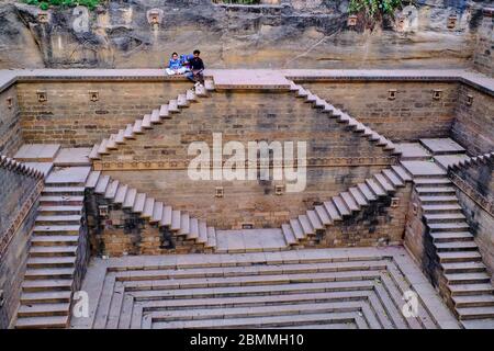 India, Gujarat, Kutch, Bhuj, Ram-Kund stepwell Stock Photo