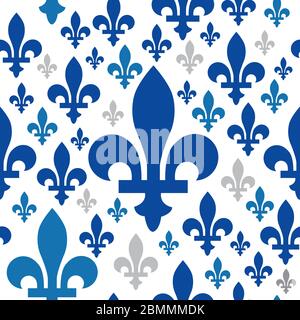 Quebec emblem icon blue seamless pattern vector Stock Vector