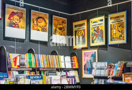 Multi -BD Belgian comic book store in Brussels city (122-124 bd Anspach) - Brussels, Belgium - 1 january 2020 Stock Photo