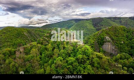 Aerial view of the Castle Are Altenahr  Nature Germany Stock Photo