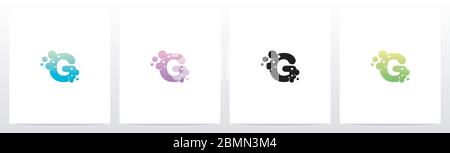 Soap Bubble On Letter Logo Design G Stock Vector