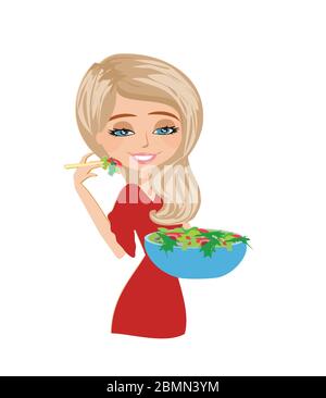 slim beautiful blonde on a diet Stock Vector
