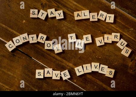 Stay alert, control the virus, save lives Stock Photo