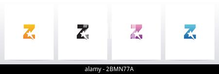 Star On Letter Logo Design Z Stock Vector