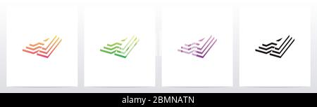 Steps On Letter Logo Design A Stock Vector