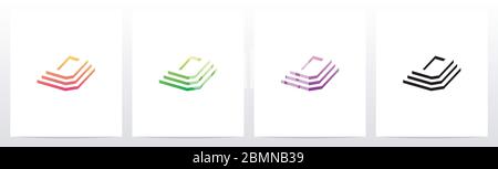 Steps On Letter Logo Design D Stock Vector