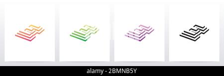 Steps On Letter Logo Design E Stock Vector