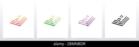 Steps On Letter Logo Design H Stock Vector
