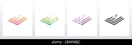 Steps On Letter Logo Design M Stock Vector