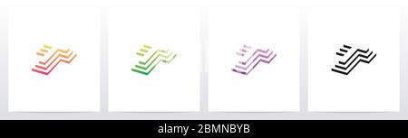 Steps On Letter Logo Design T Stock Vector