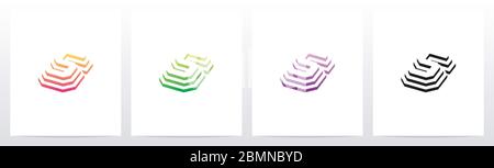 Steps On Letter Logo Design S Stock Vector