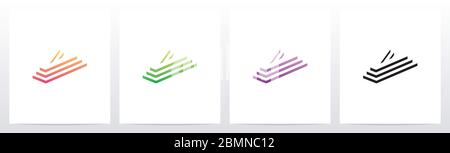 Steps On Letter Logo Design V Stock Vector