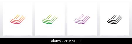Steps On Letter Logo Design U Stock Vector