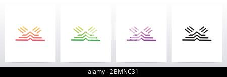 Steps On Letter Logo Design X Stock Vector
