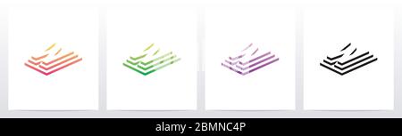 Steps On Letter Logo Design W Stock Vector