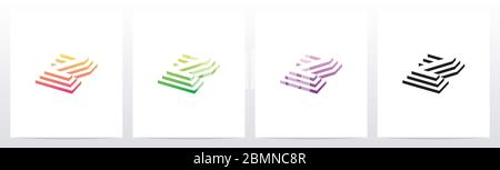 Steps On Letter Logo Design Z Stock Vector