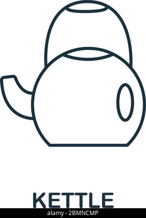 Kettle icon from household collection. Simple line Kettle icon for templates, web design and infographics Stock Vector