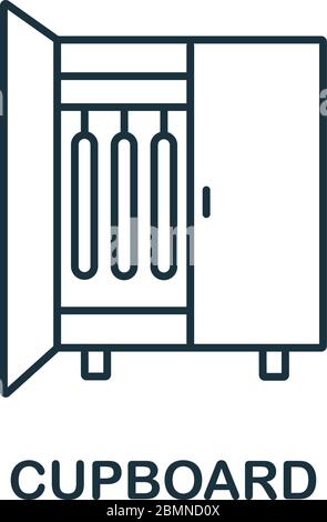 Cupboard icon from interior collection. Simple line element Cupboard symbol for templates, web design and infographics Stock Vector
