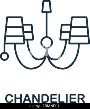 Chandelier icon from interior collection. Simple line element Chandelier symbol for templates, web design and infographics Stock Vector
