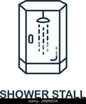 Shower stall glass icon. Outline shower stall glass vector icon color ...