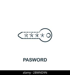 Password icon from security collection. Simple line element Password symbol for templates, web design and infographics Stock Vector