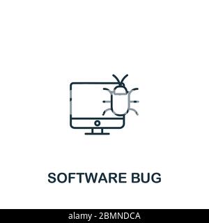 Software Bug icon from security collection. Simple line element Software Bug symbol for templates, web design and infographics Stock Vector