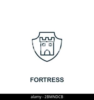 Fortress icon from security collection. Simple line element Fortress symbol for templates, web design and infographics Stock Vector