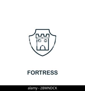 Fortress icon from security collection. Simple line element Fortress symbol for templates, web design and infographics Stock Vector