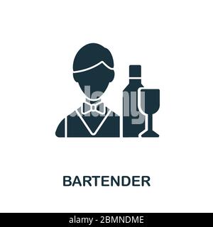 Bartender icon. Simple illustration from night club collection. Creative Bartender icon for web design, templates, infographics and more Stock Vector