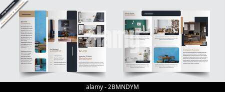 real estate trifold brochure design template Stock Photo