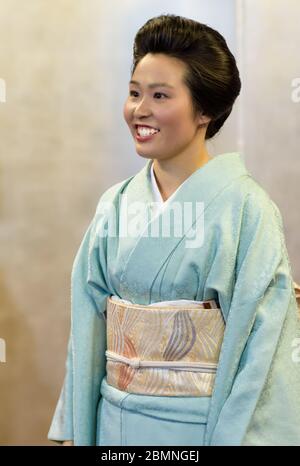 Maiko apprentice of Geisha dressed in Kimono KYOTO Japan Stock Photo - Alamy