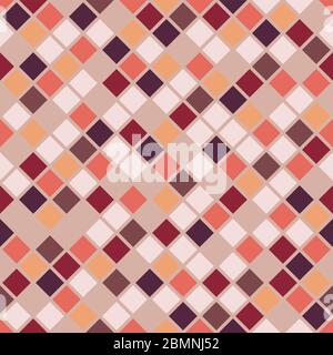 Seamless pattern. Ethnic motif. Checks ornament. Diamonds wallpaper. Rhombuses backdrop. Geometric background. Squares illustration. Digital paper Stock Vector