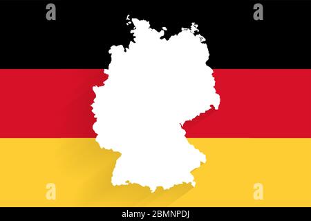 Germany map on horizontal flag background, vector, illustration, eps 10 file Stock Vector