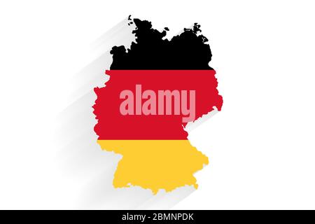 Germany horizontal flag map on gray background, vector, illustration, eps 10 file Stock Vector