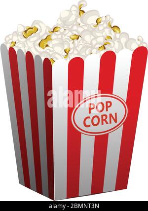 Popcorn basket icon. Cartoon of popcorn basket vector icon for web design isolated on white background Stock Vector