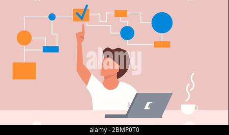 Illustration multitasking busy work business people. Office cartoon concept character job multi stress working. Employee workaholic entrepreneur caree Stock Vector